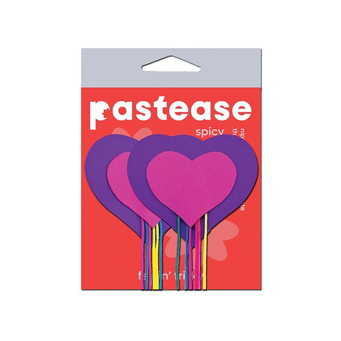 Pastease Hearts with Fringe Rainbow Tassels