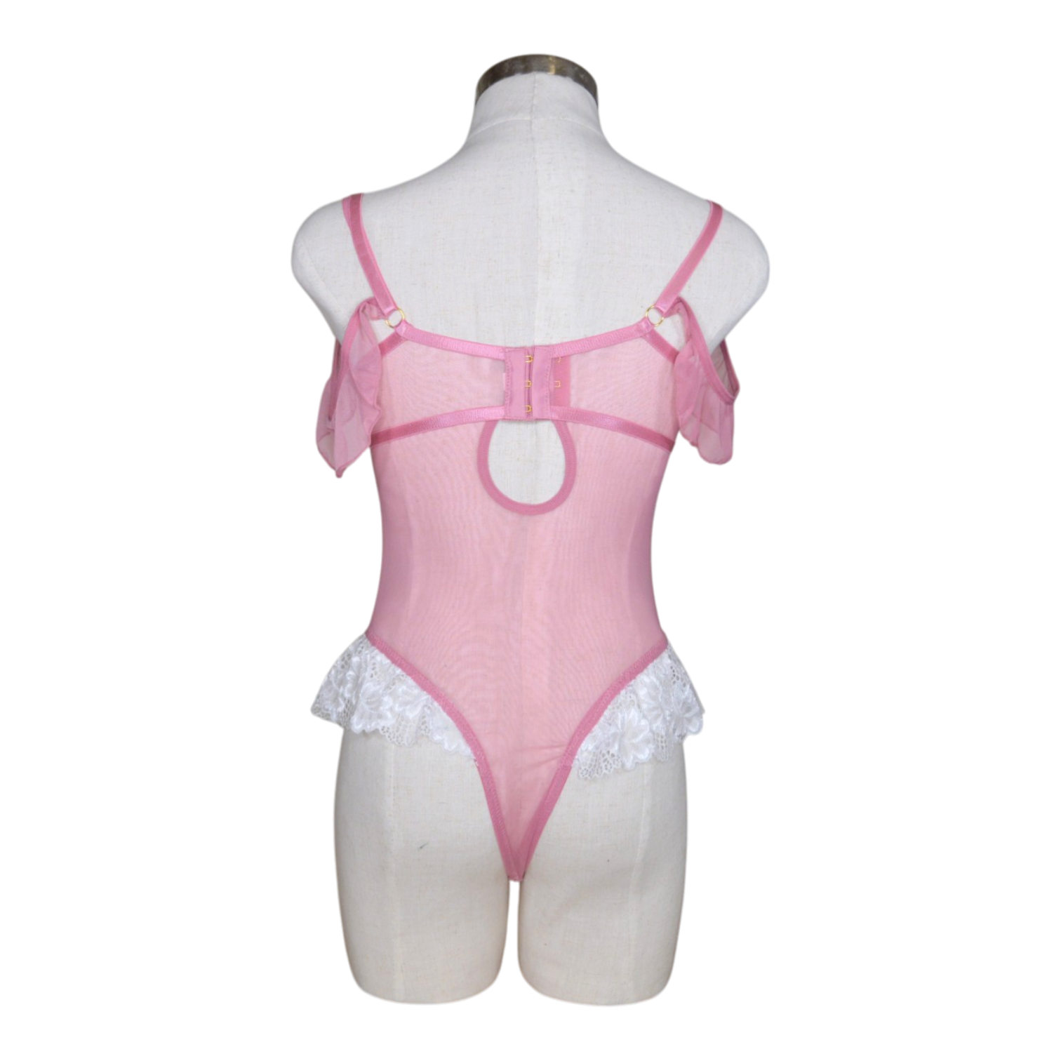 11551 Lace & Mesh Teddy Ruffle Sleeves