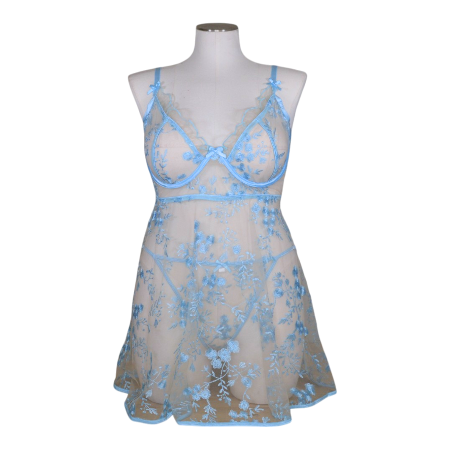 26124 Blue Blossom Underwire Babydoll