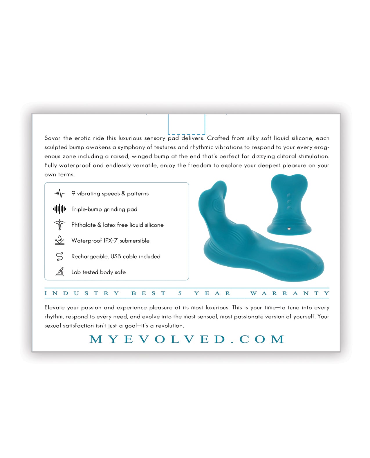 Evolved Bump & Grind External Stimulator Teal
