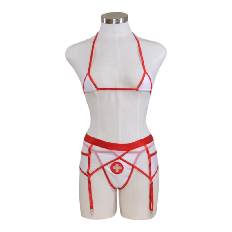 109 Micro Bikini Nurse Garter Set