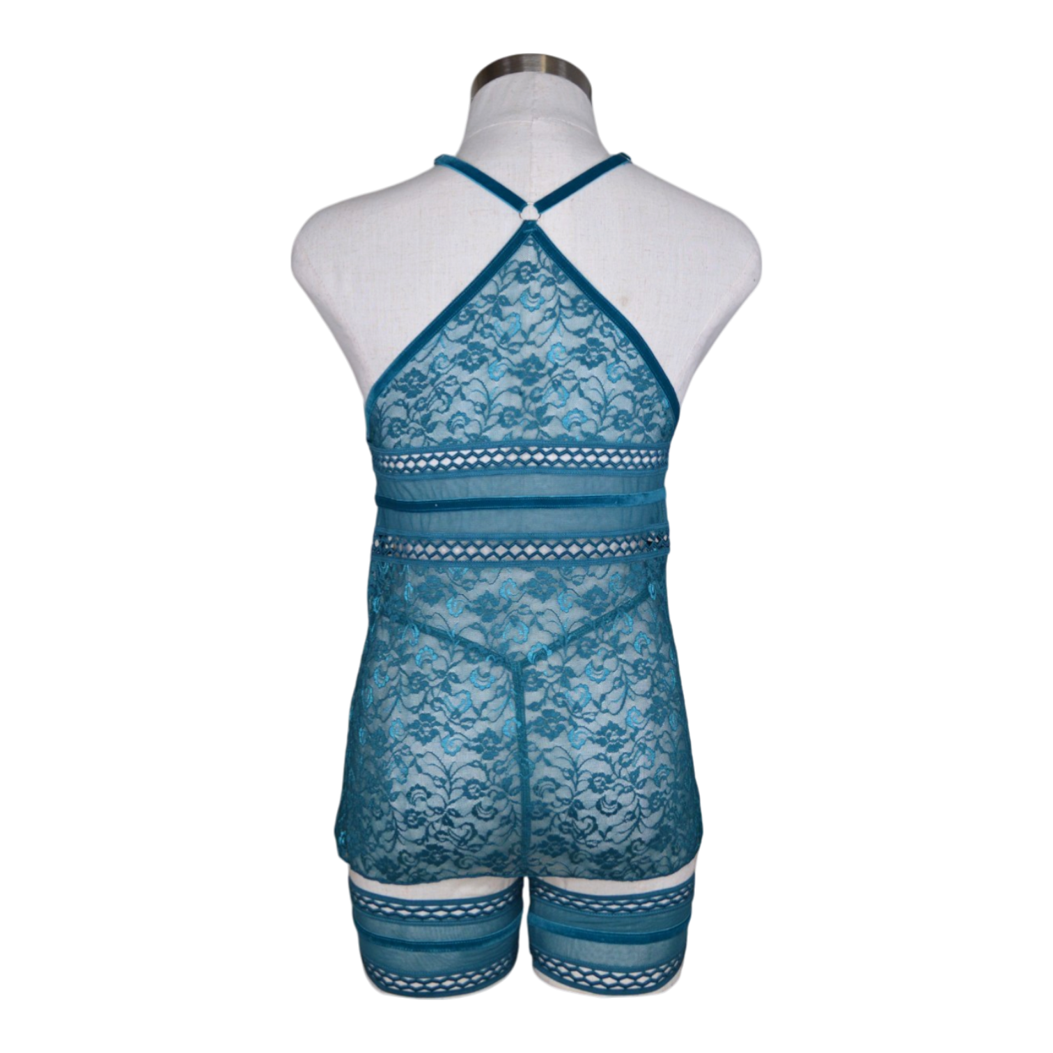 2562 Sheer Halter Mini Dress