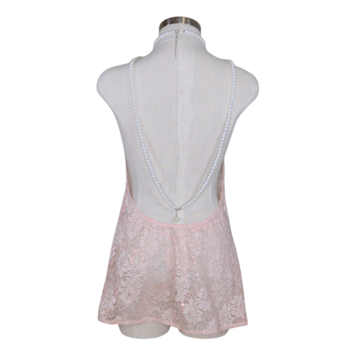 2634 Iridescent Lace Halter Chemise