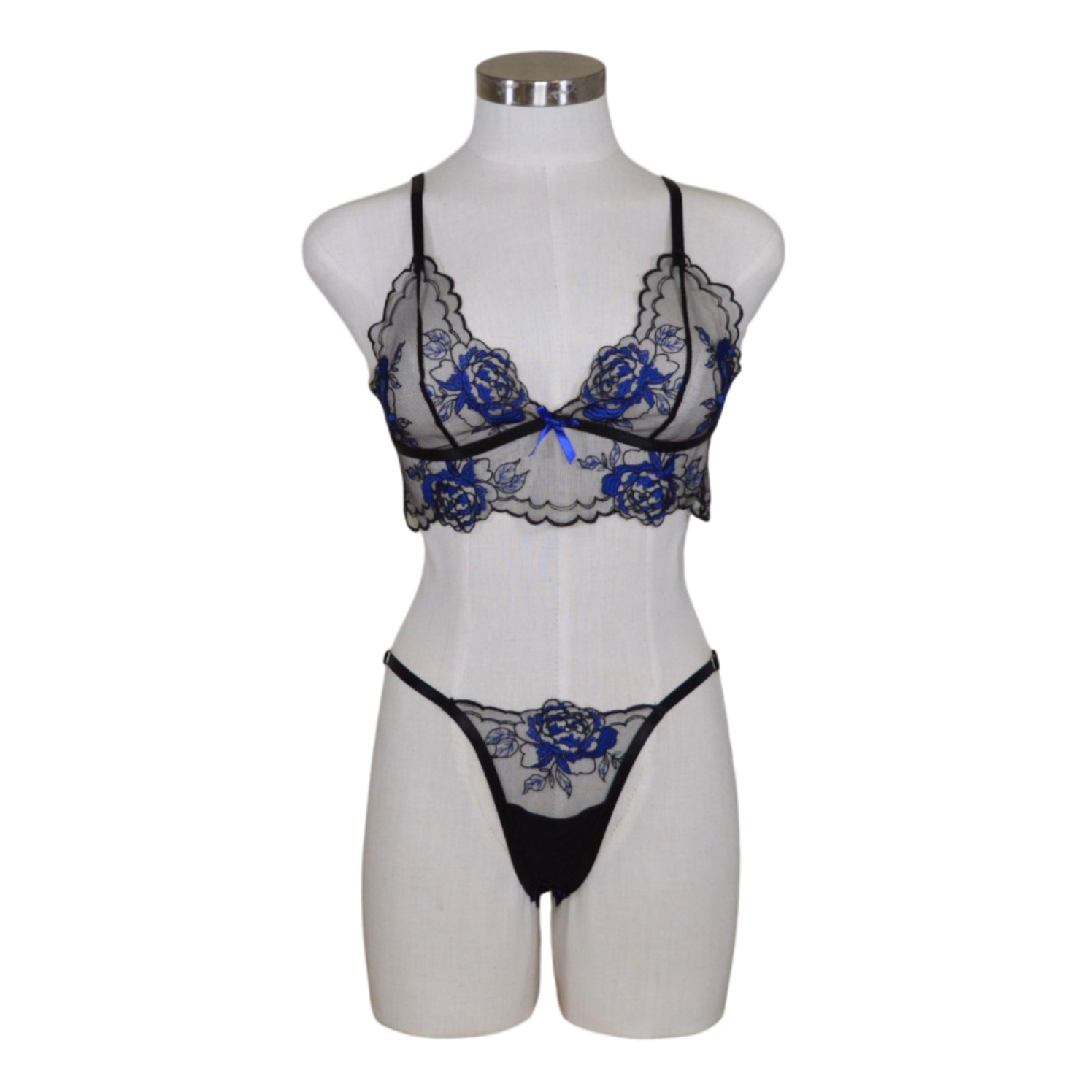1037  Metallic Peony Bralette Set