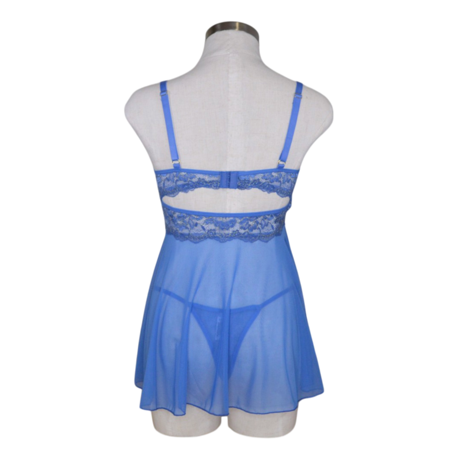 44549 Jeweled Lace Slit Babydoll