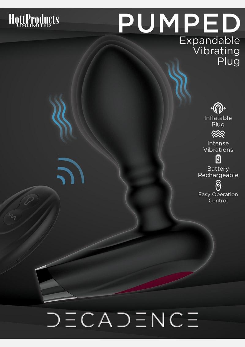 Decadence Pumped Silicone Expandable Anal Plug With Remote