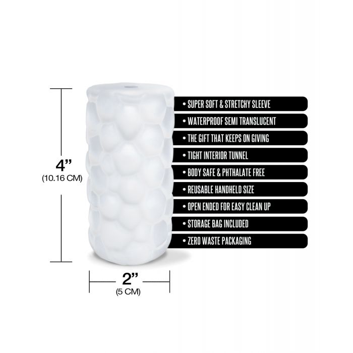 Pleasure Package Use Caution Tight Textured Stroker White