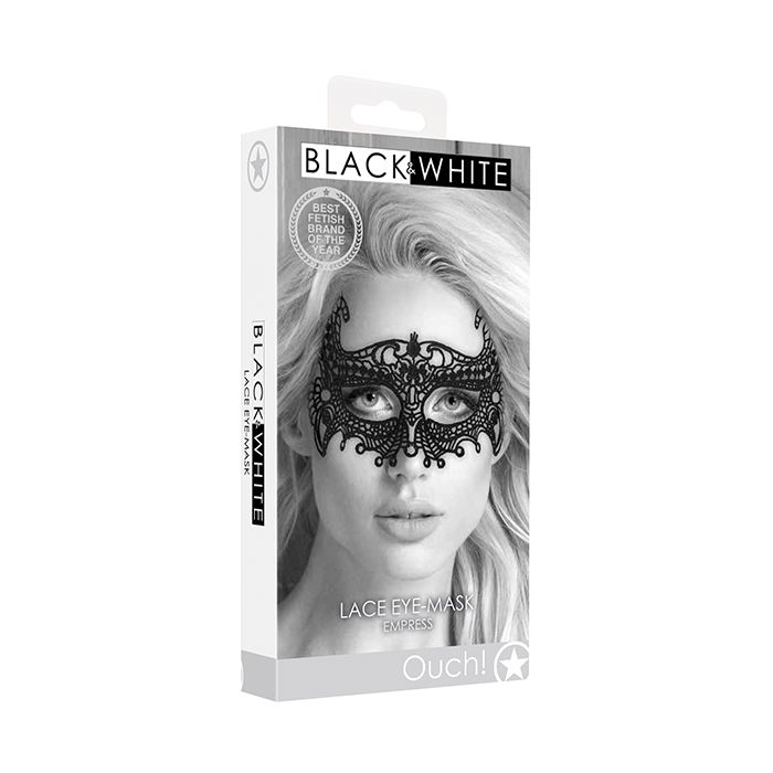 Shots Ouch Black & White Lace Eye Mask