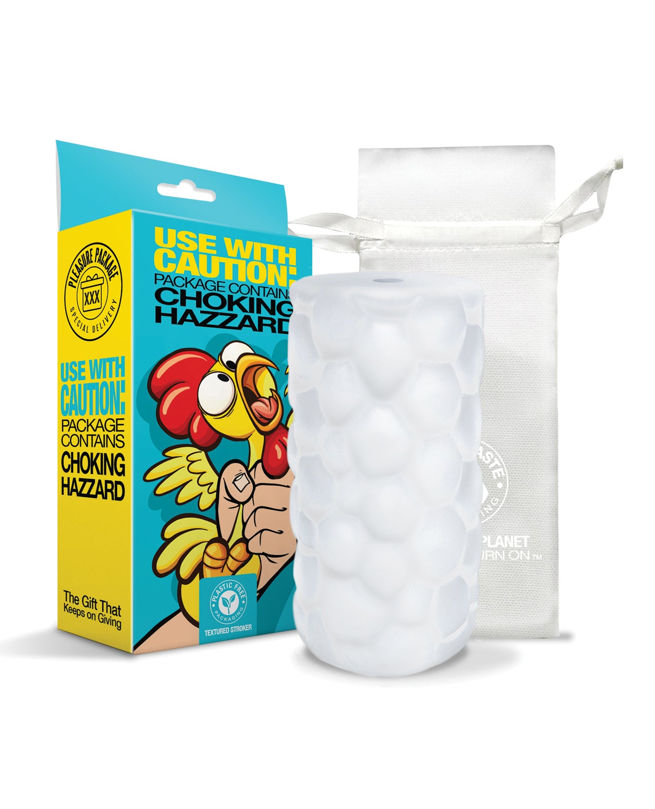 Pleasure Package Use Caution Tight Textured Stroker White