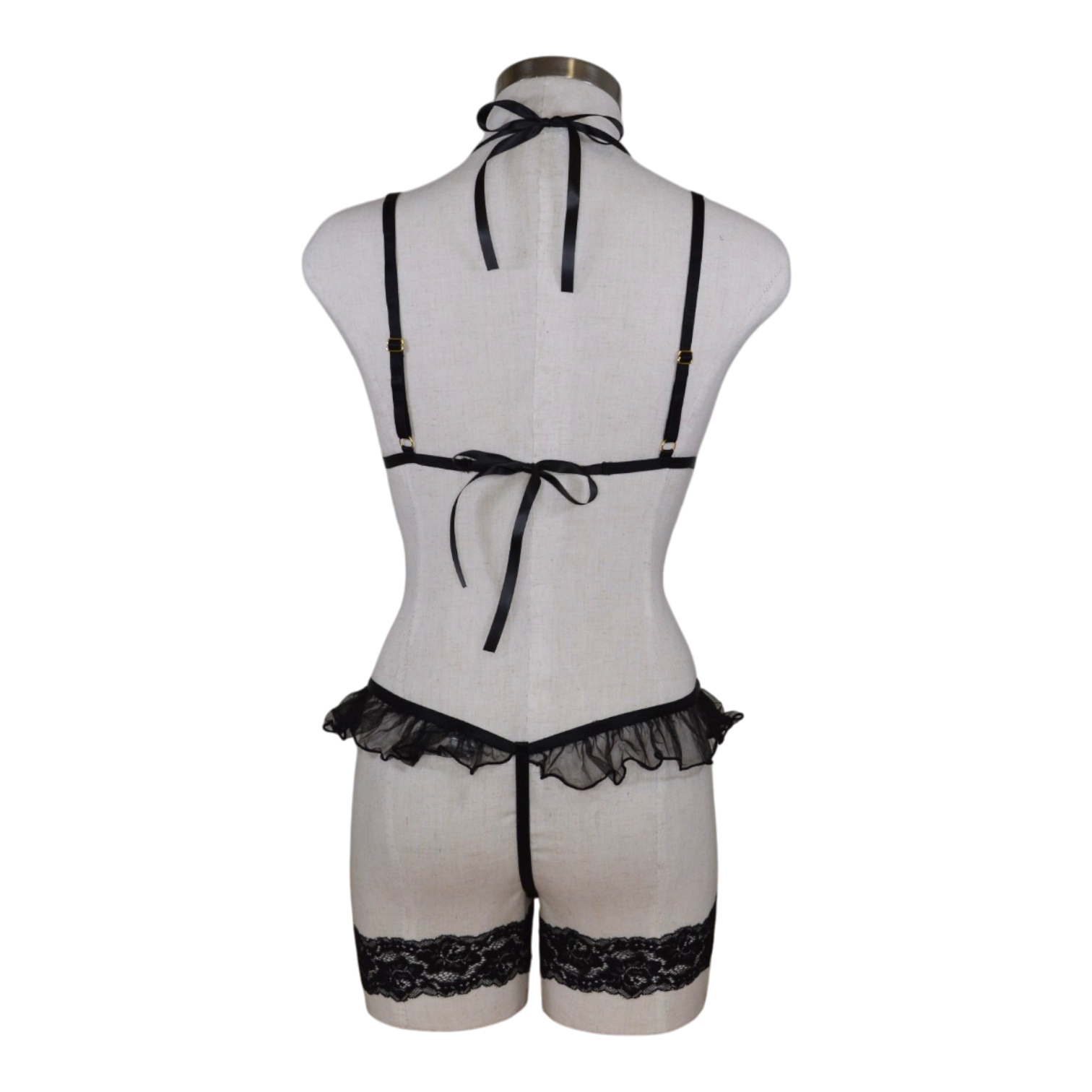 86146 Lace Trimmed Sheer Set