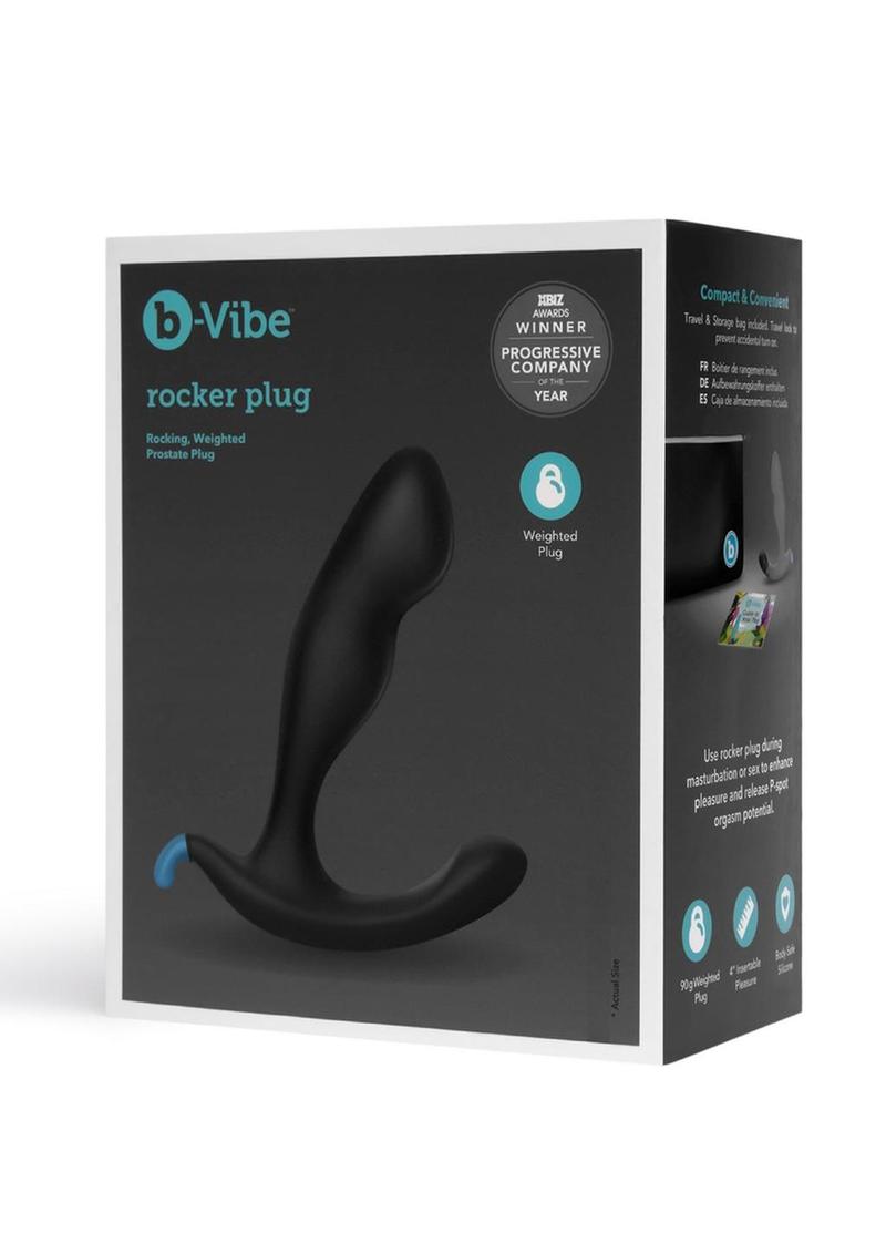 B-Vibe Rocker Plug Silicone Weighted Prostate Plug Black