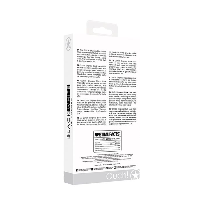 Shots Ouch Black & White Lace Eye Mask