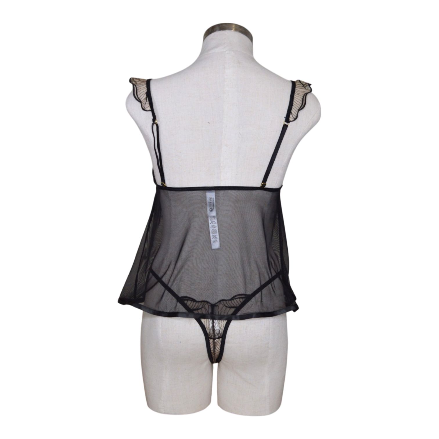 7633 Embroidered Cups Mesh Babydoll