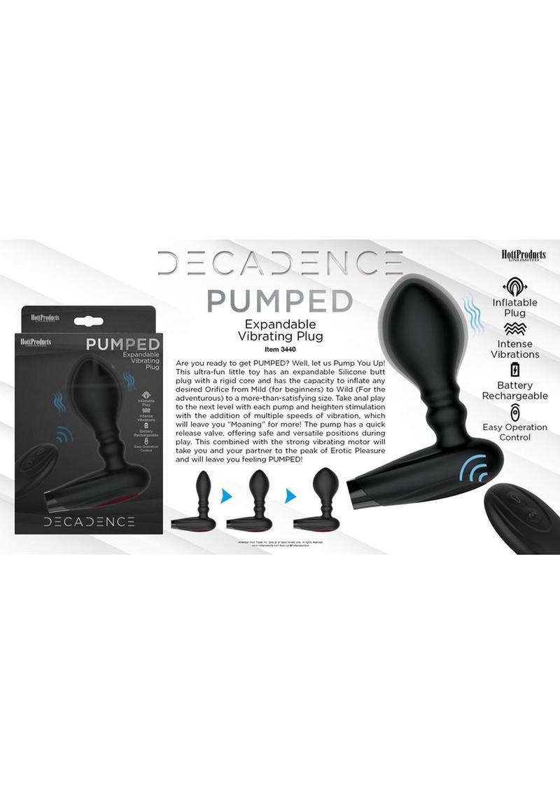 Decadence Pumped Silicone Expandable Anal Plug With Remote