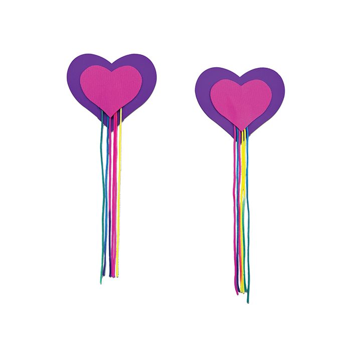 Pastease Hearts with Fringe Rainbow Tassels