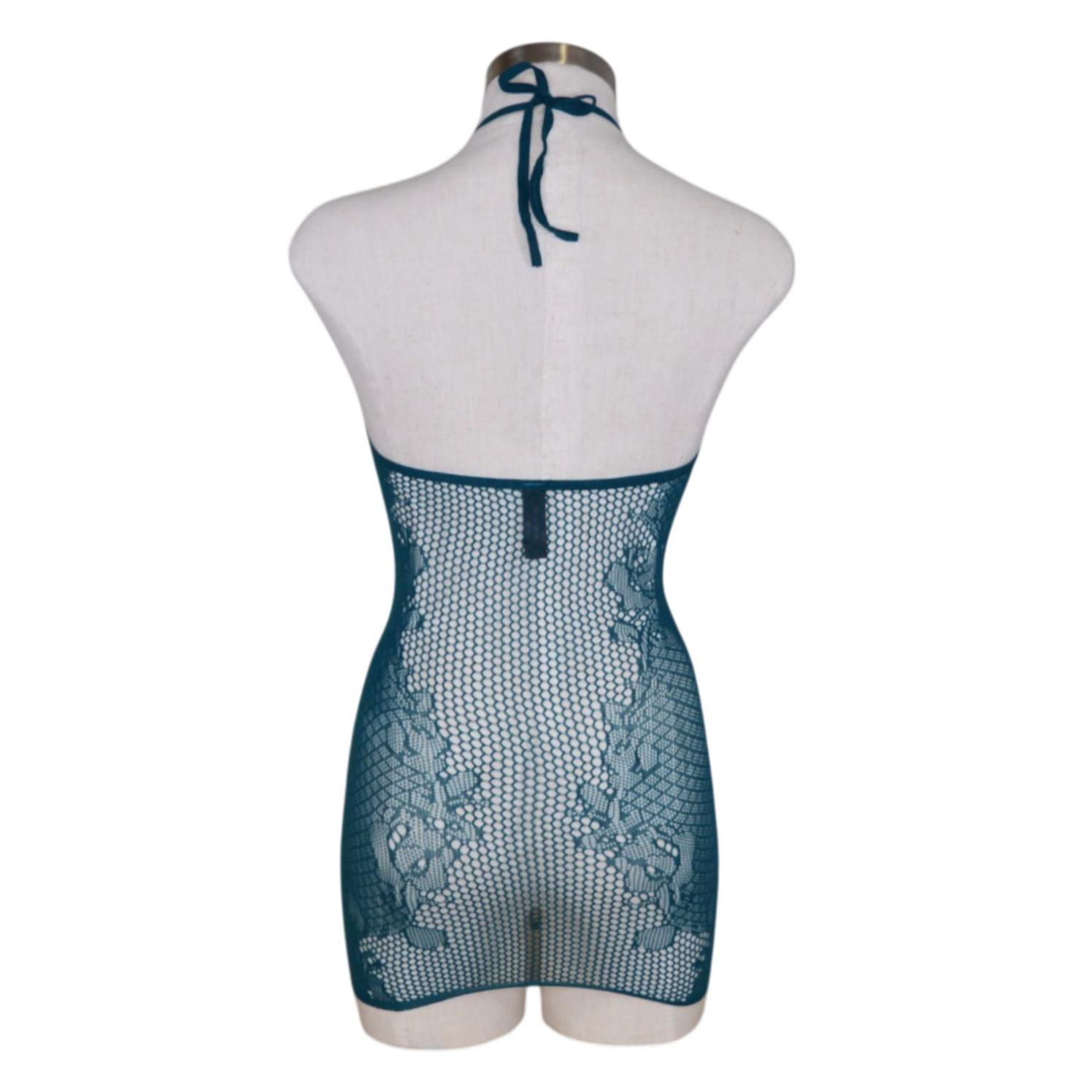 828 Halter Tie Bodystocking Dress