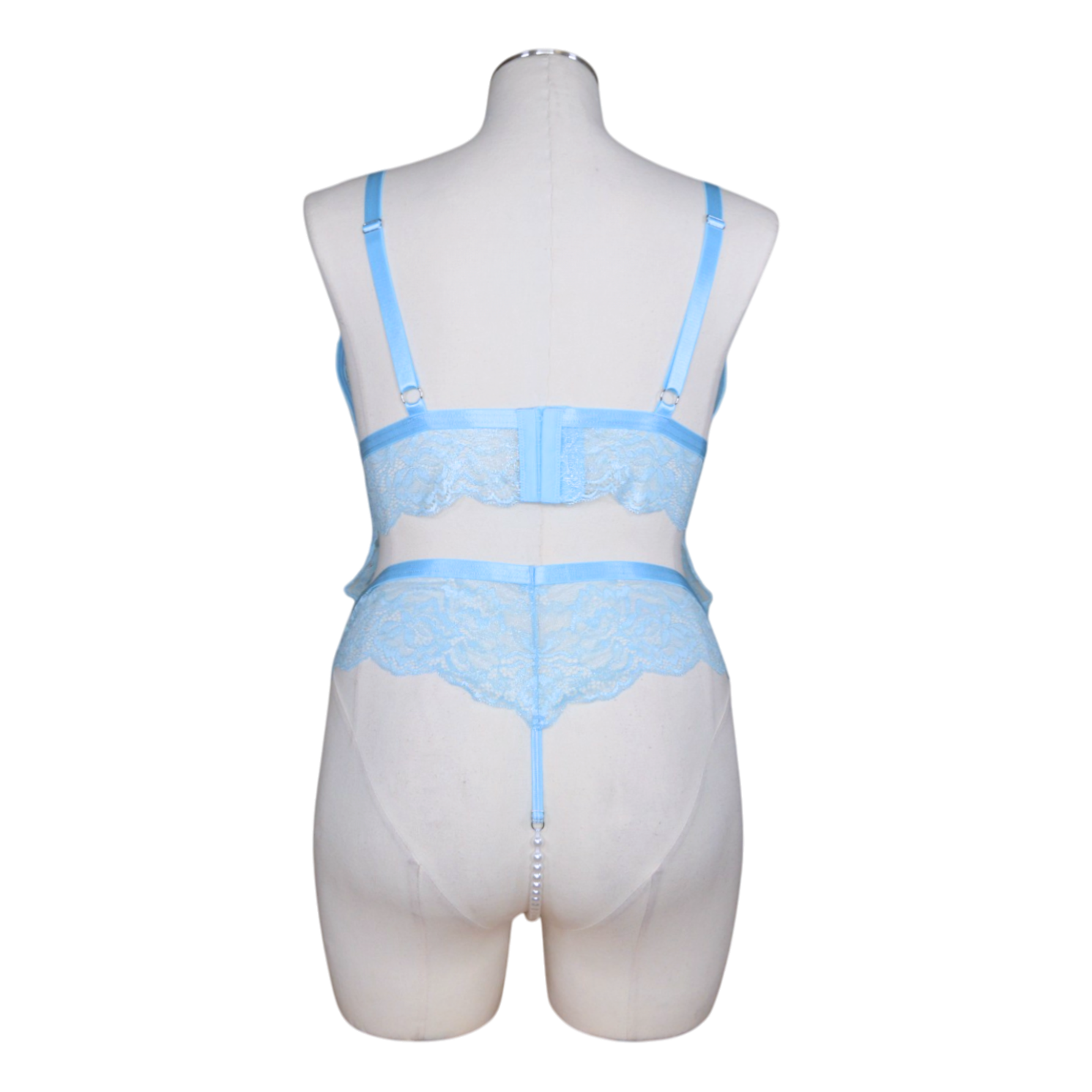 2639 Metallic Foil Lace Pearl Teddy