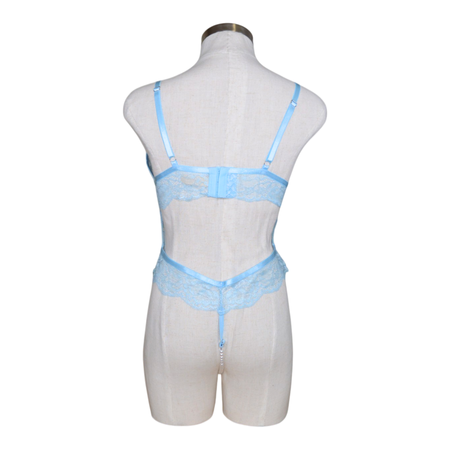 2639 Metallic Foil Lace Pearl Teddy