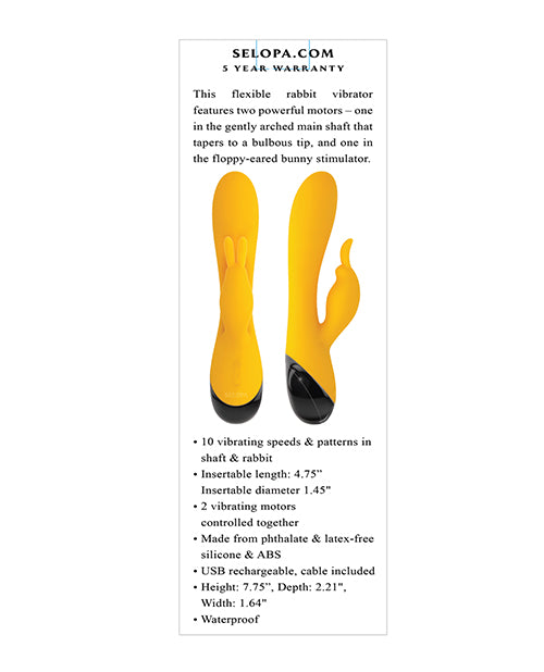 Selopa Buzzz Bunny Rabbit Vibrator - Yellow/Black