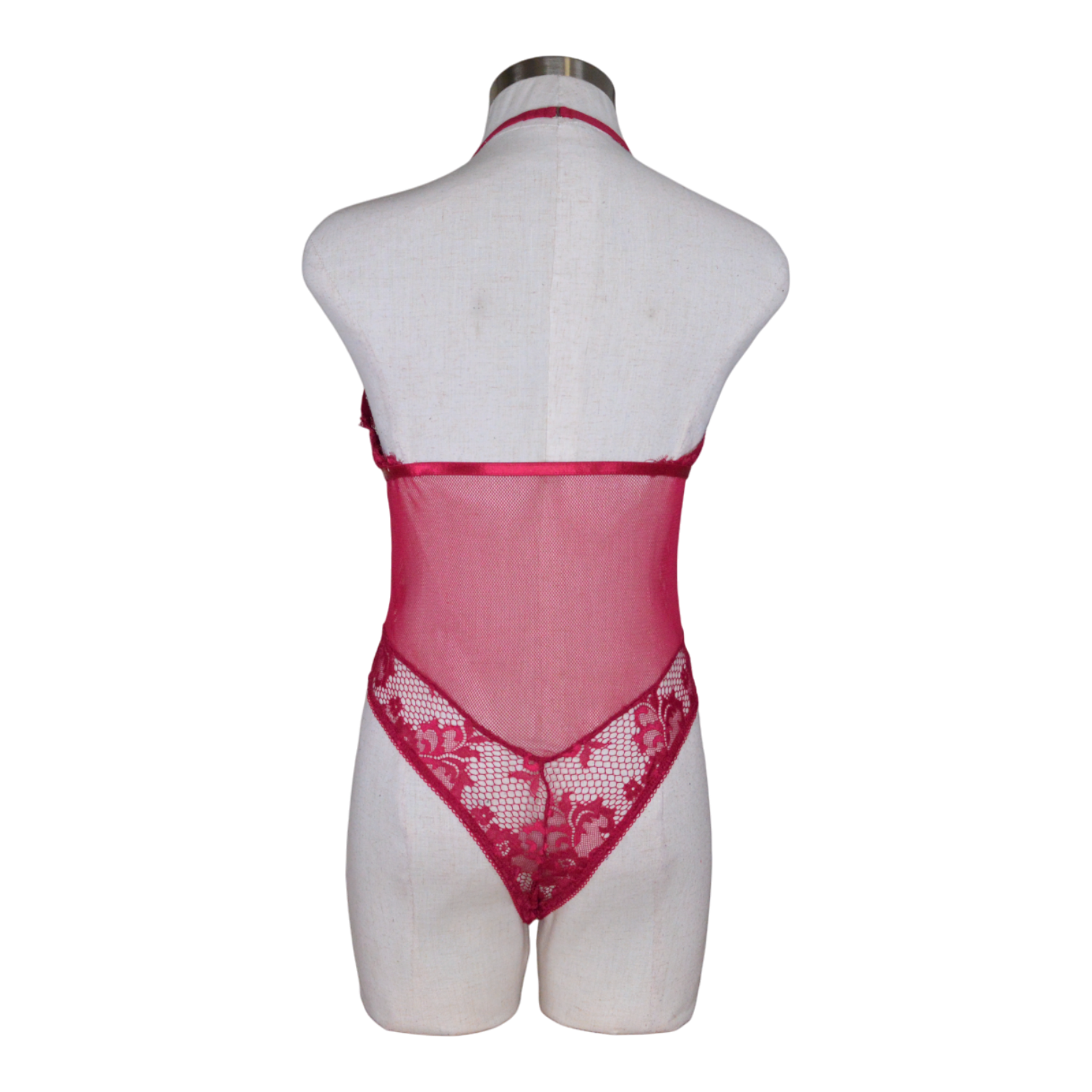 418 Black Cherry Halter Teddy