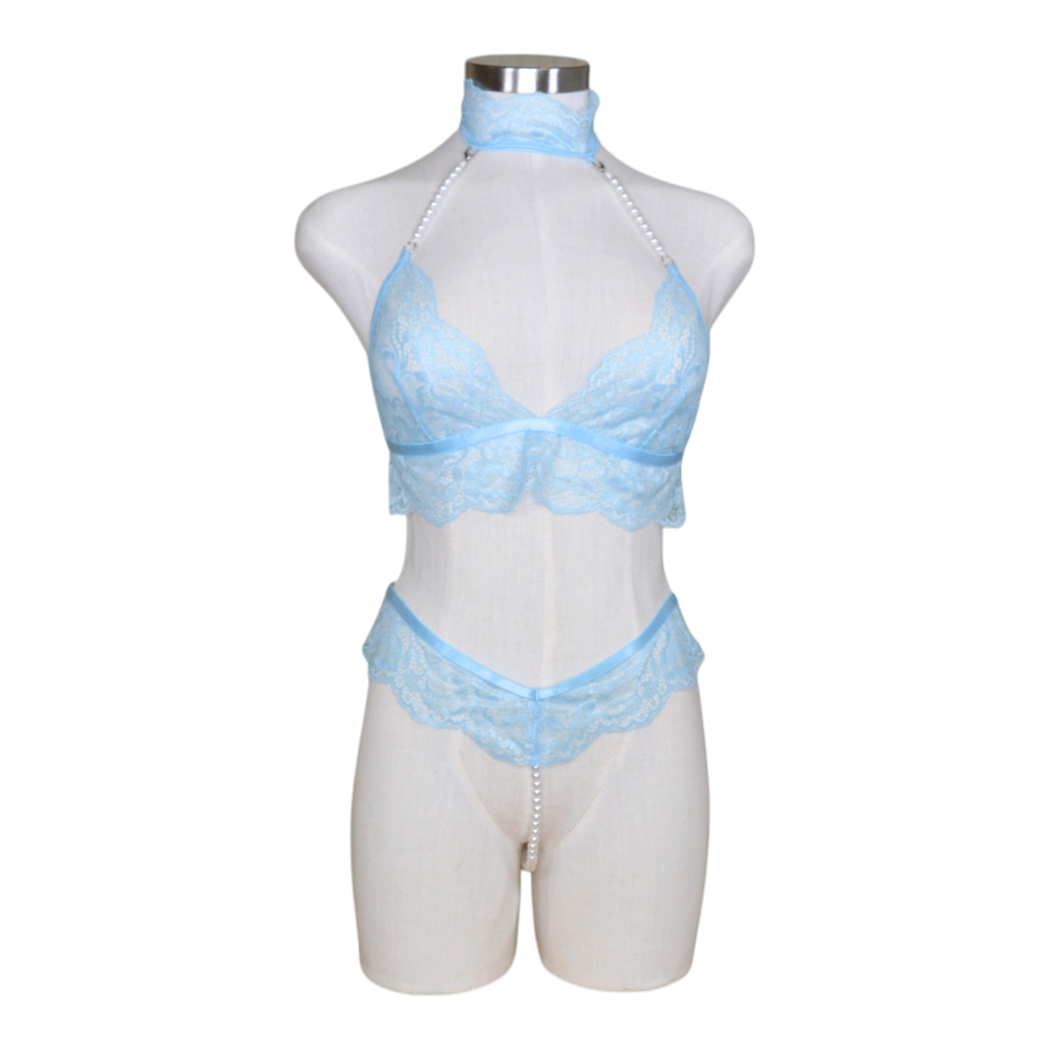 2638 Halter Bralette Pearl Set