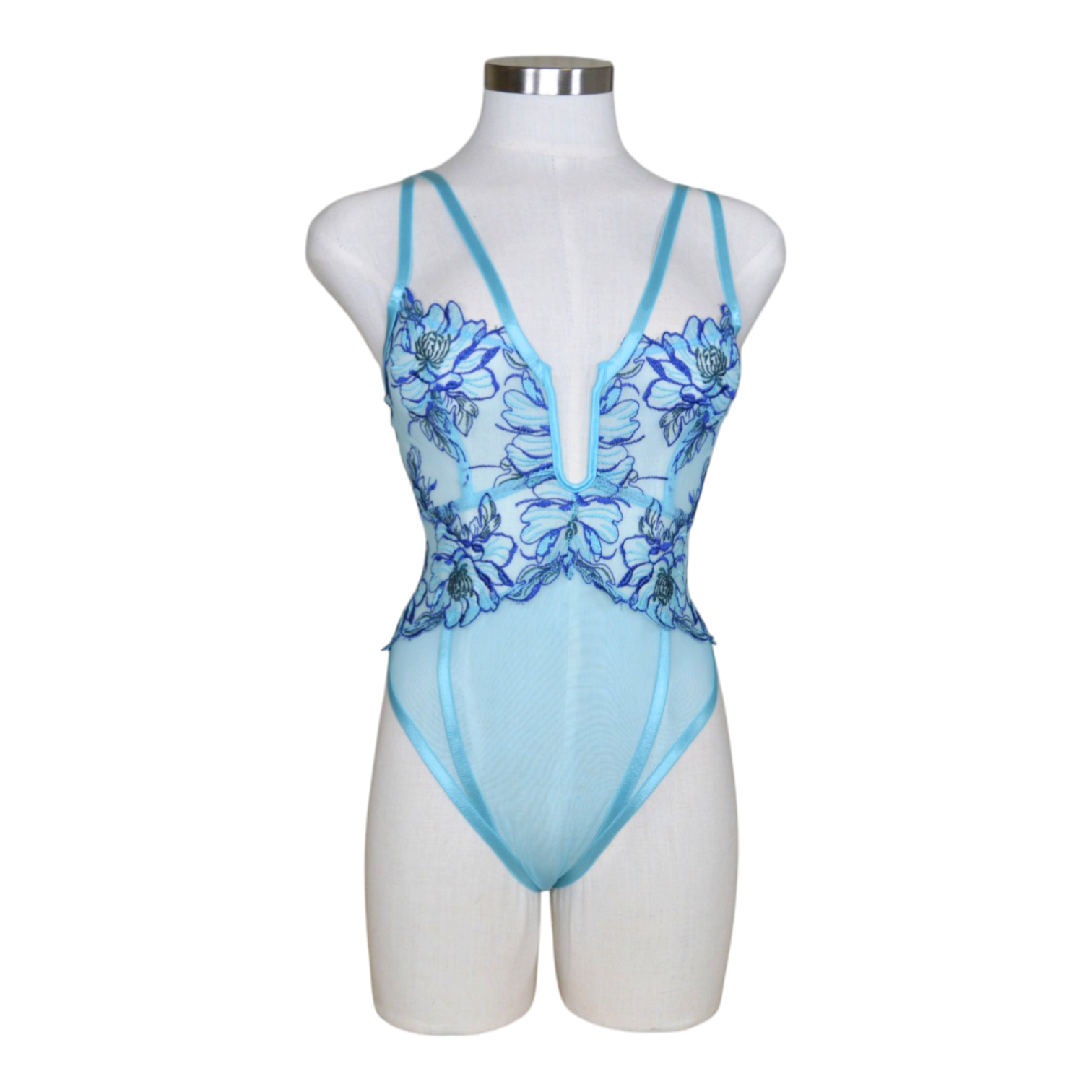 5212121 Strappy Embroidered Teddy