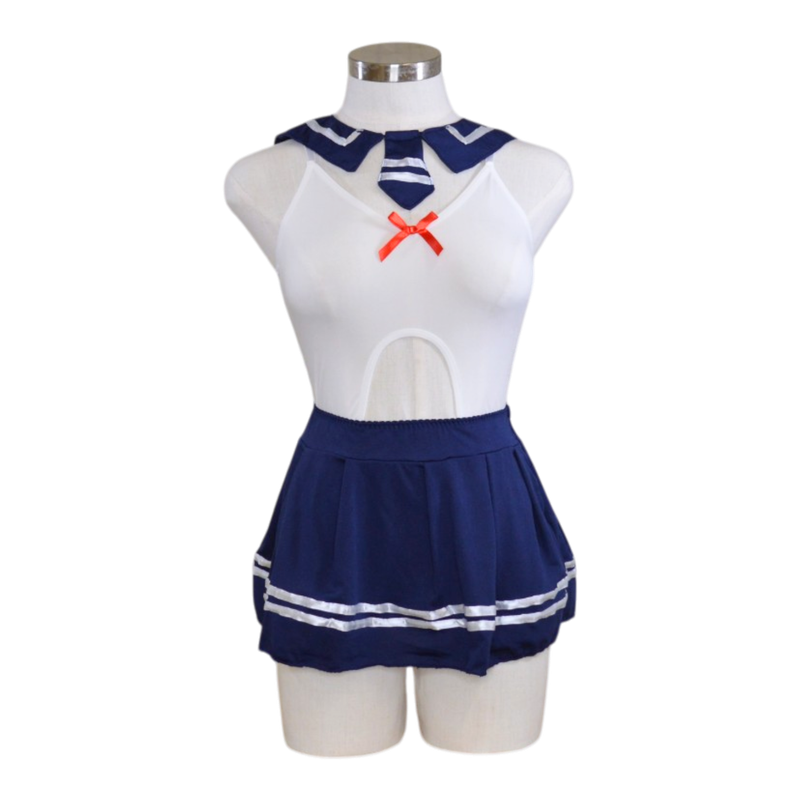 11692 Sailor Bodysuit & Pleated Skirt Set