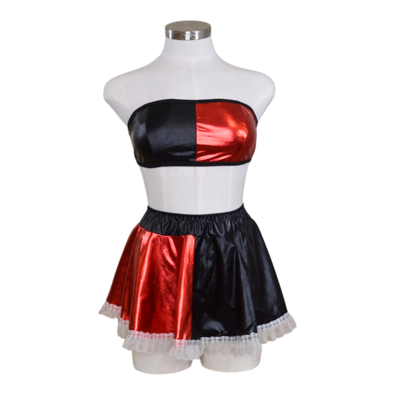 11694 Red and Black Skirt Set