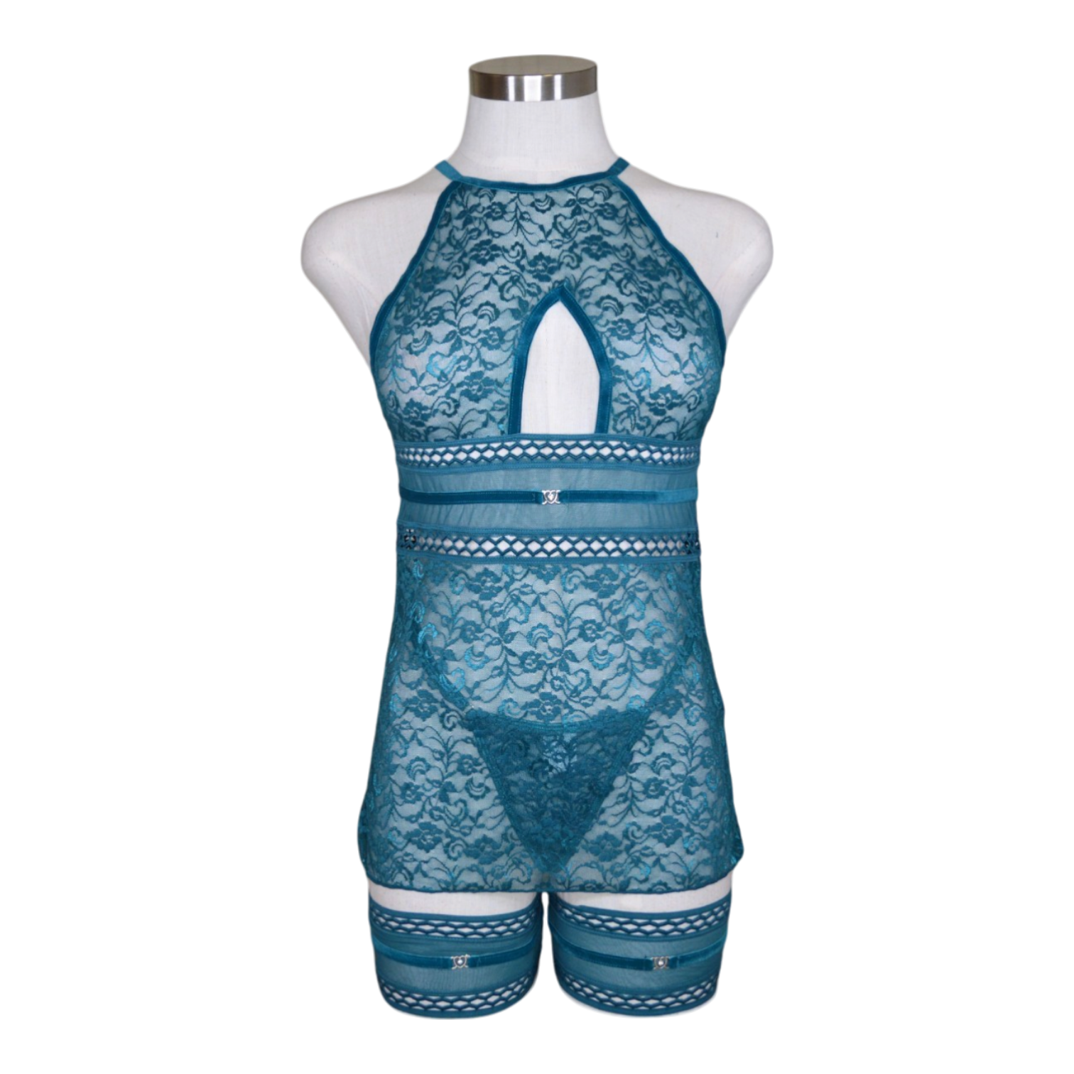 2562 Sheer Halter Mini Dress