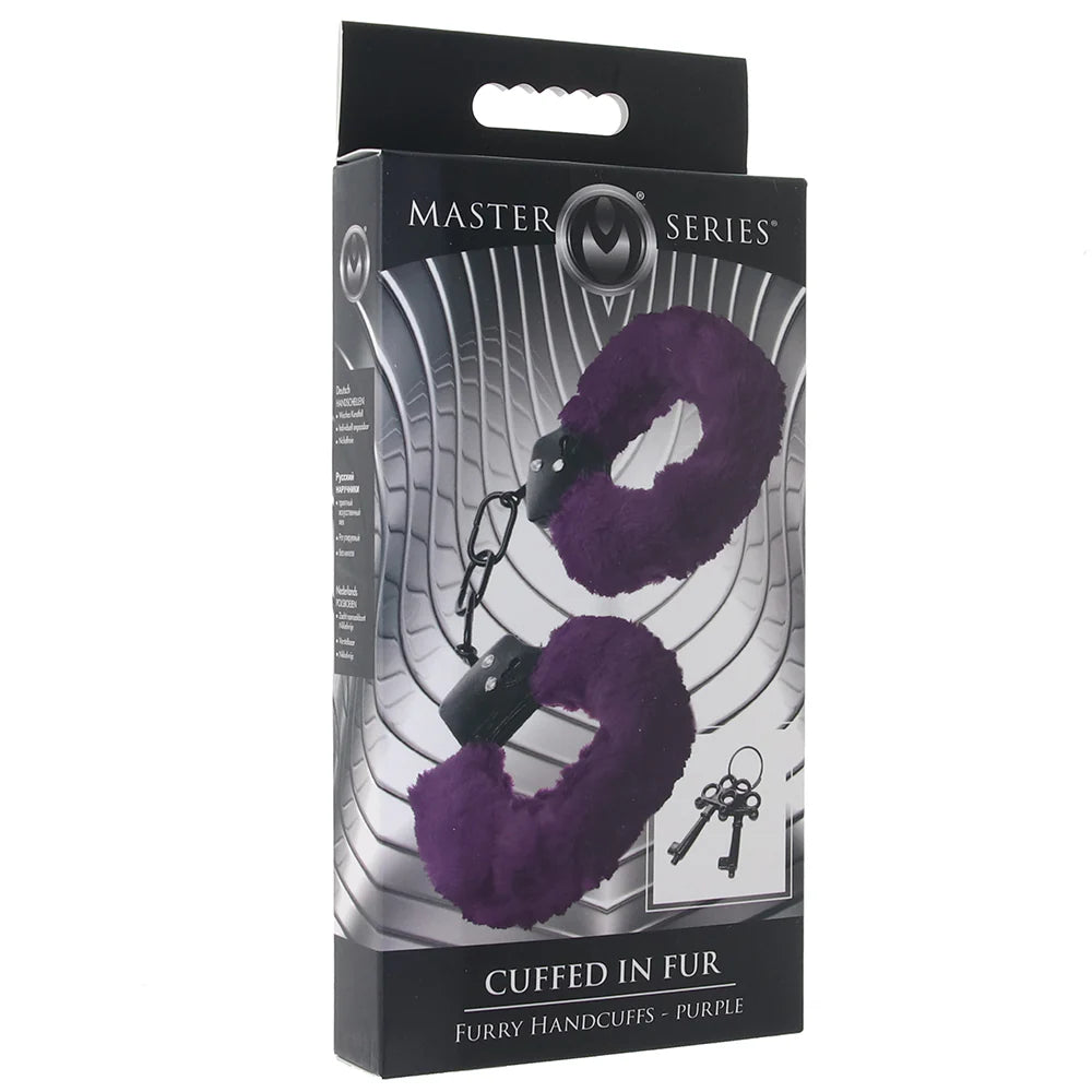 Master Series Cuffed in Fur Furry Handcuffs -Purple
