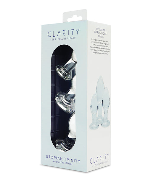 Clarity Glass Dildo 3 Piece Kit  Utopian Trinity