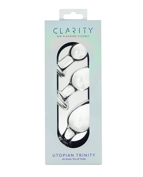 Clarity Glass Dildo 3 Piece Kit  Utopian Trinity