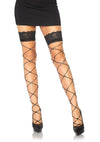 9119 Crystalized Wide Net Stockings