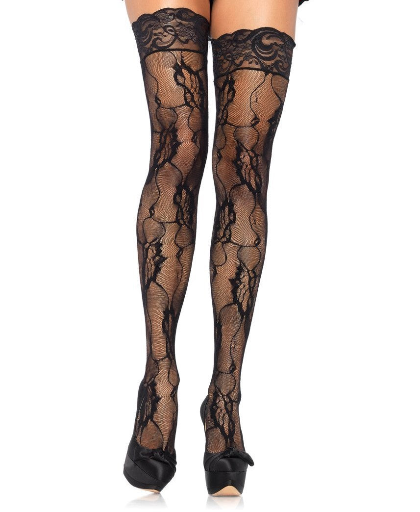 9215 Rose Lace Thigh Highs