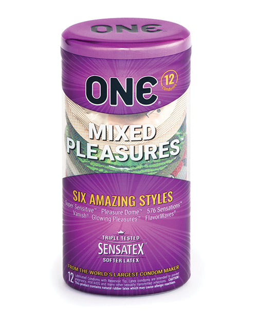 One Mixed Pleasures Condoms - Jar of 12