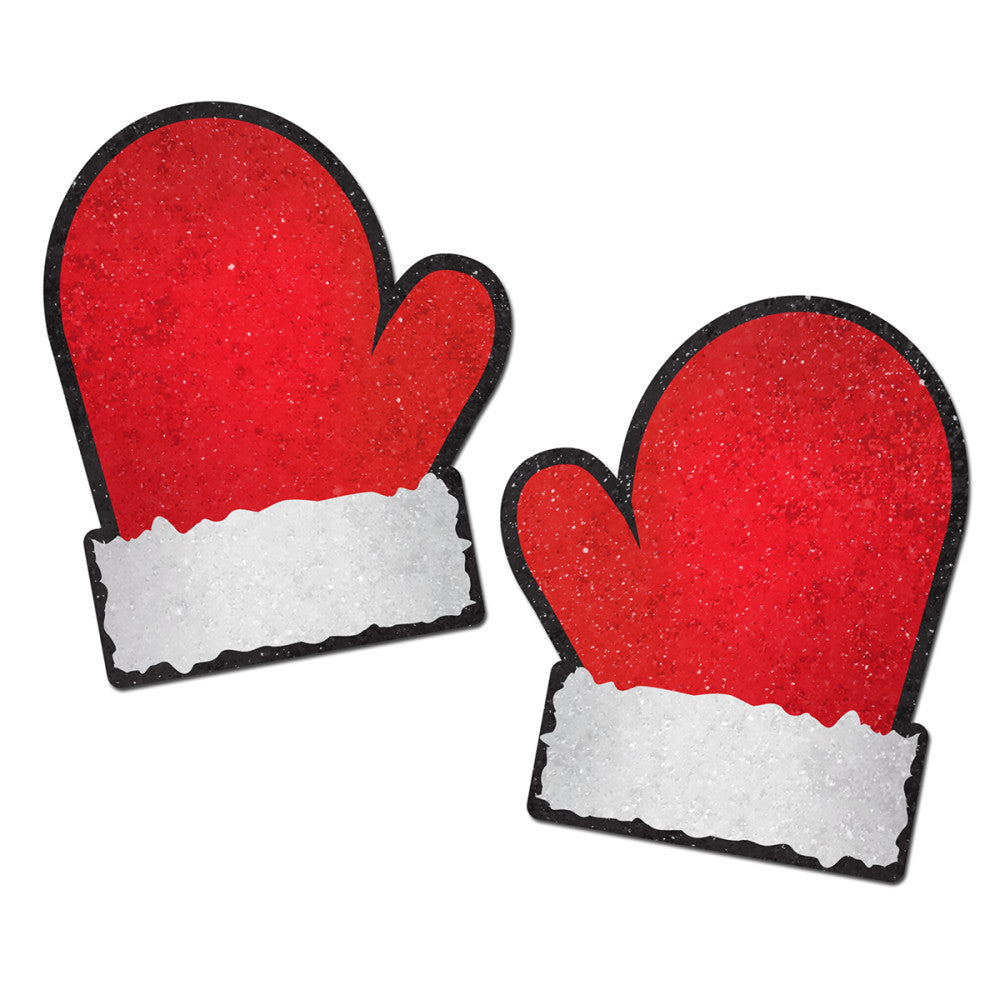 Pastease Glitter Santa Mittens Red/White