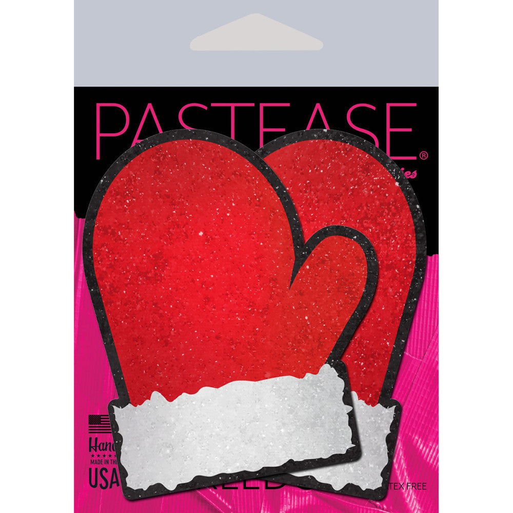 Pastease Glitter Santa Mittens Red/White