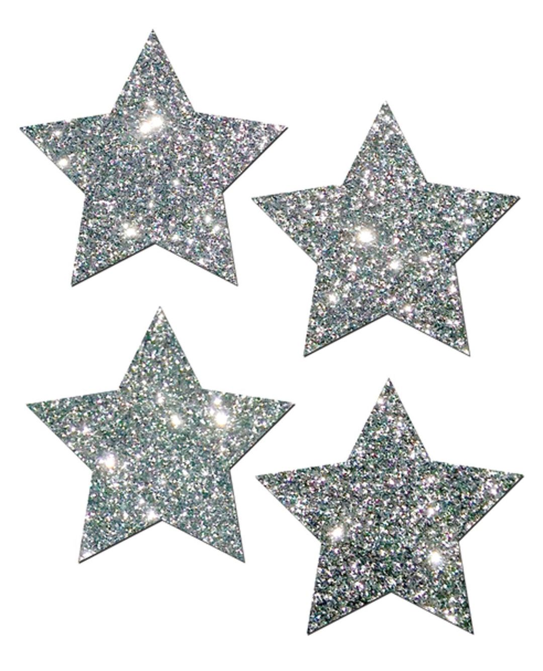 Pastease Petites Glitter Star Silver Pack of 4