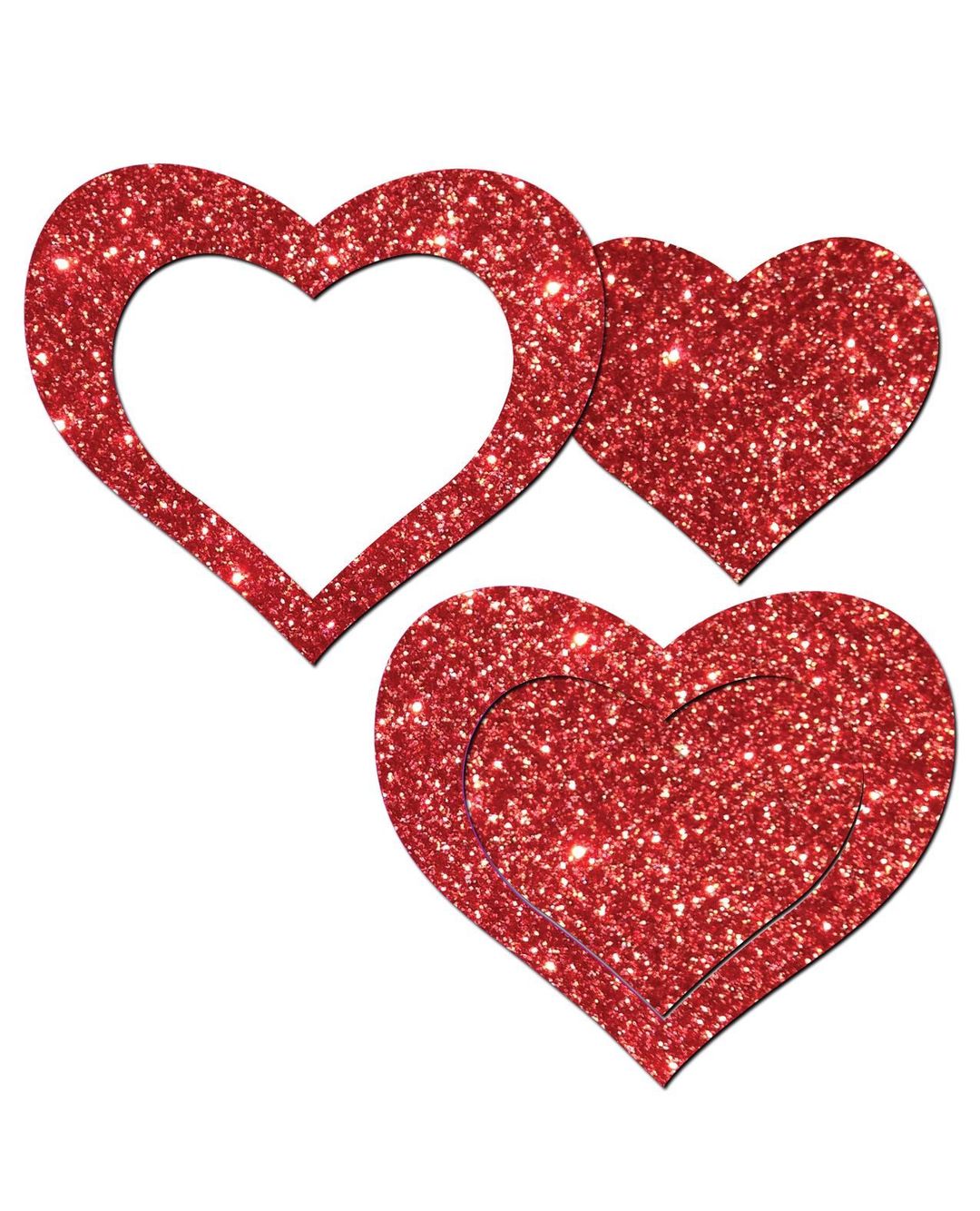 Patease Glitter Peek-a-Boo Hearts Red