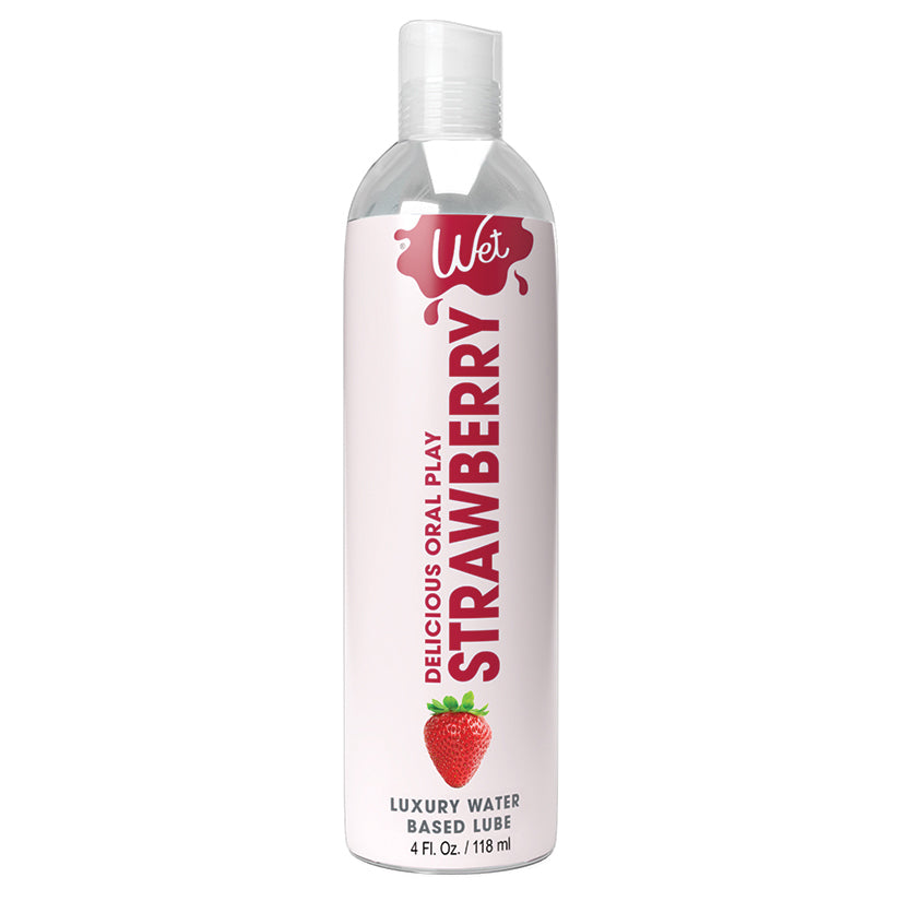 Wet Delicious Oral Play Strawberry Waterbased Flavored Lubricant 4oz