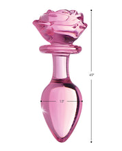 Booty Sparks Pink Rose Glass Anal Plug