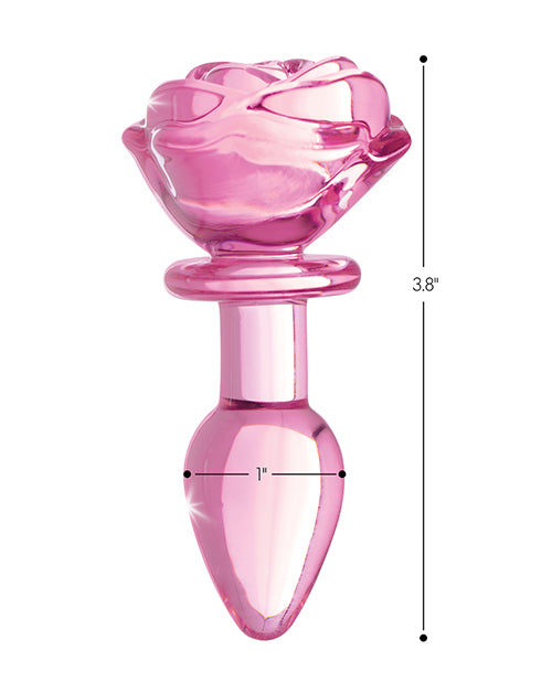 Booty Sparks Pink Rose Glass Anal Plug Booty Sparks Pink Rose Glass Anal Plug