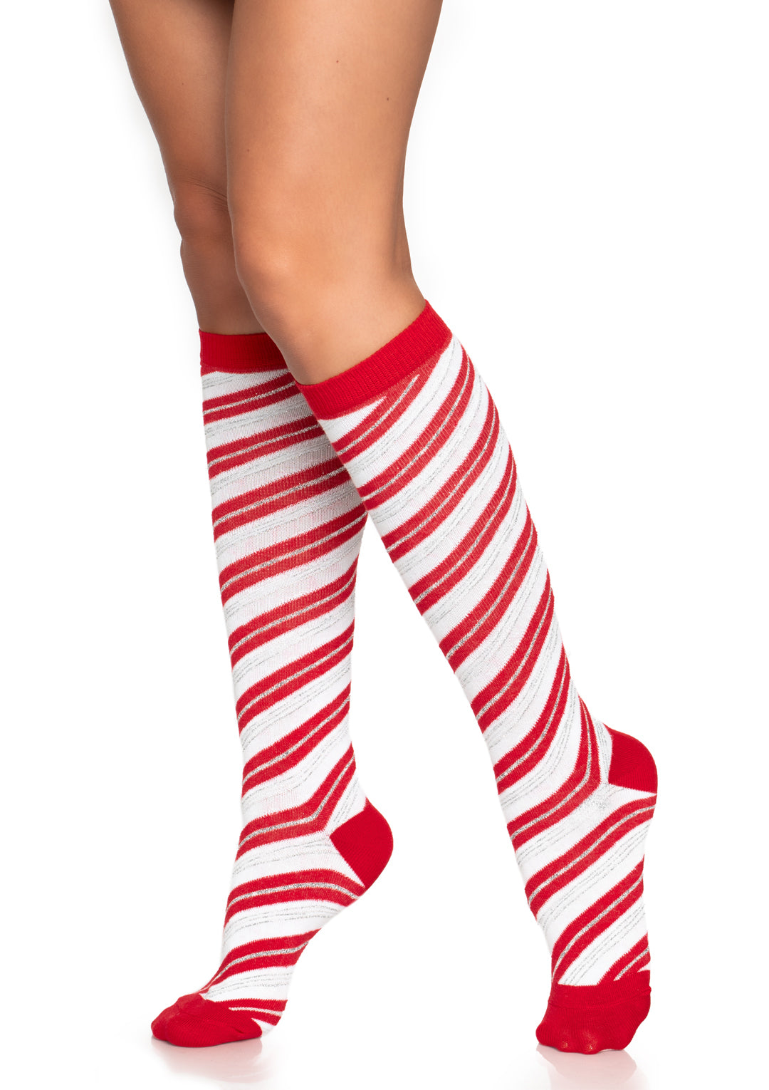 5616 Candy Cane Knee Socks