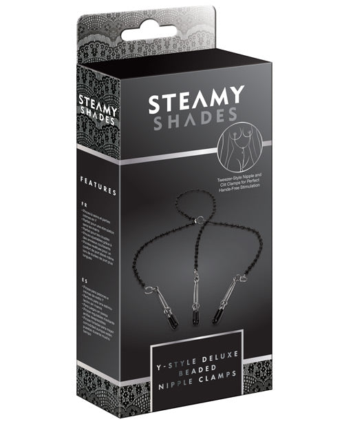 Steamy Shades Y-Style Deluxe Beaded Nipple Clamps