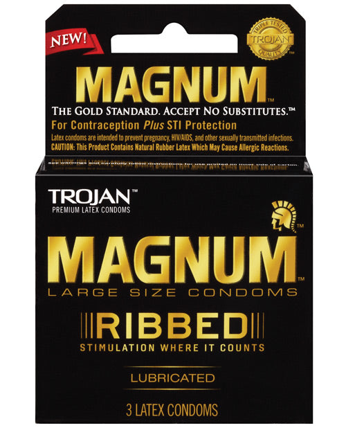 Trojan Magnum Ribbed Box of 3